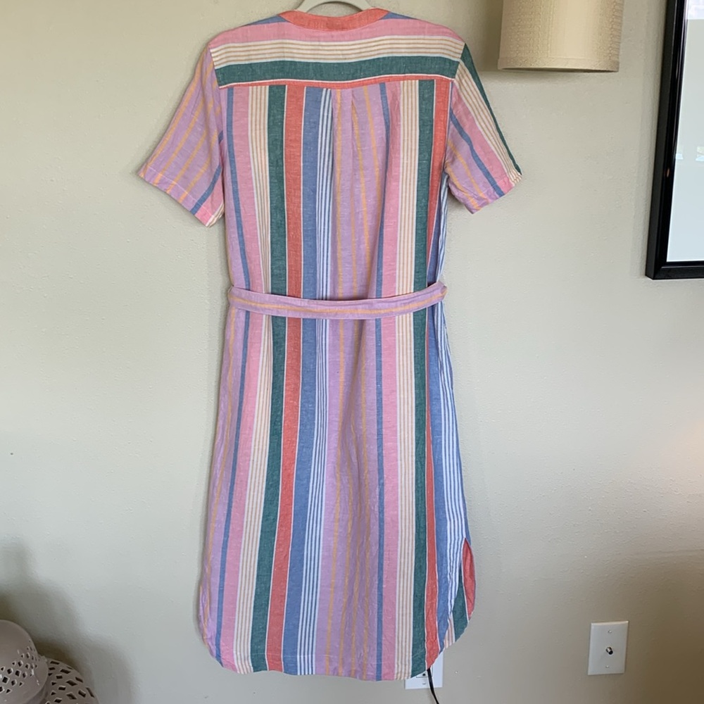 GAP Striped Midi Shirtdress in Linen-Cotton Size 6 - Picture 6 of 6